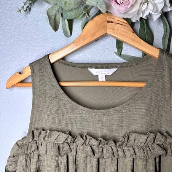 Lauren Conrad‎ Olive Green Off Shoulder Dress Size M - Picture 8 of 12
